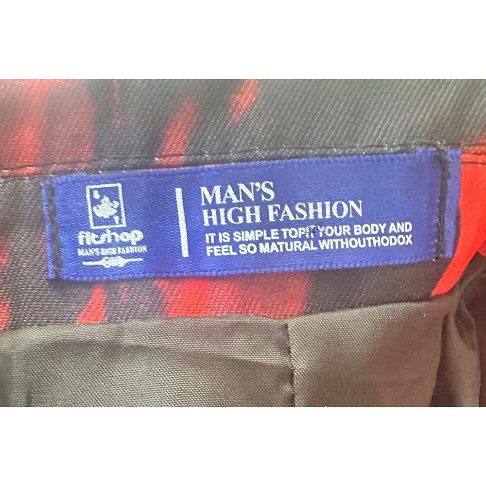 Fitshop High Fashion Blazer‎ Sport Coat Jacket 38 R, Red/Black  NWOT